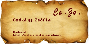 Csákány Zsófia névjegykártya